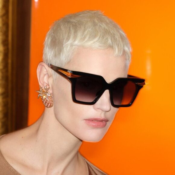 Roberto Cavalli SRC002S 09X7 Sunglasses - Beige Frame, Grey Lenses main image 7